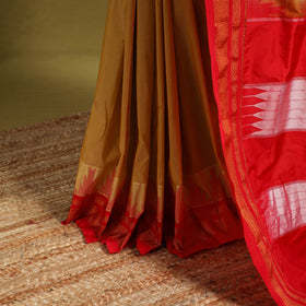 Brown - mercerized cotton thread buti ilkal saree