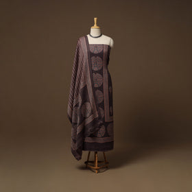 Merino wool natural dyed hand 3pc unstitched dress material