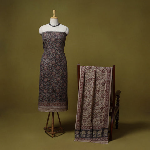 Merino wool pedana kalamkari 3pc unstitched dress material