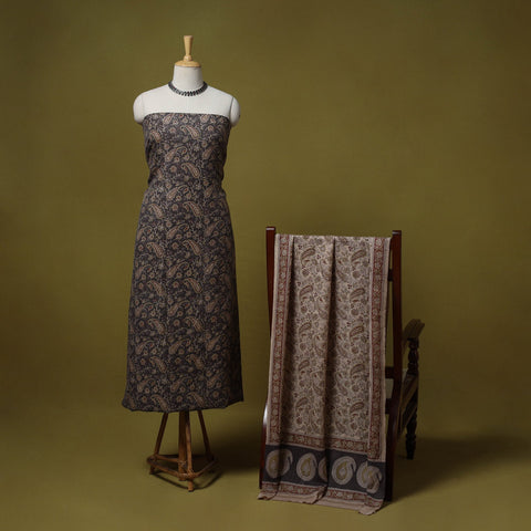 Merino wool pedana kalamkari 3pc unstitched dress material