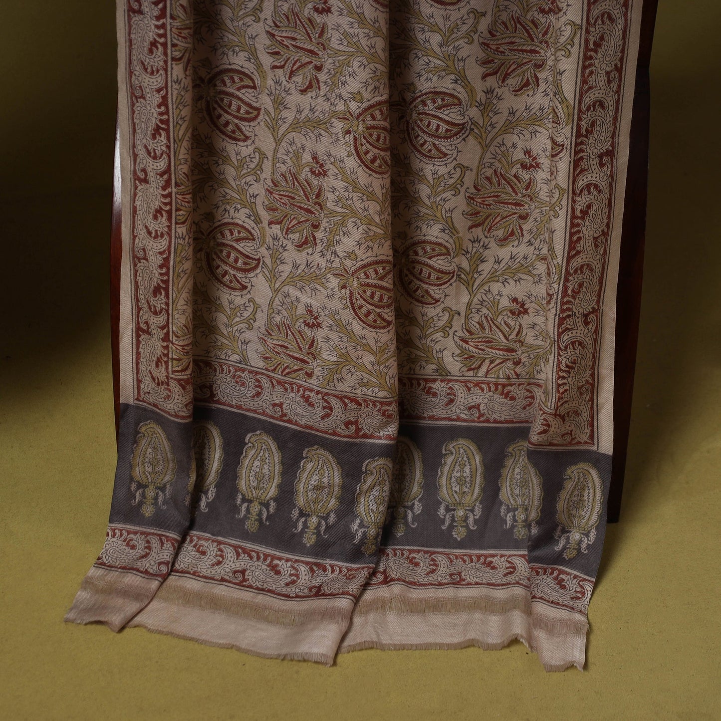 Merino wool pedana kalamkari 3pc unstitched dress material