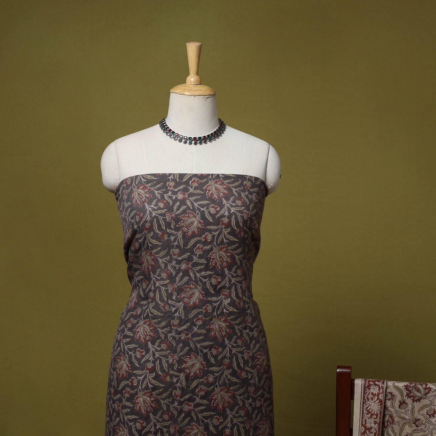 Merino wool pedana kalamkari 3pc unstitched dress material