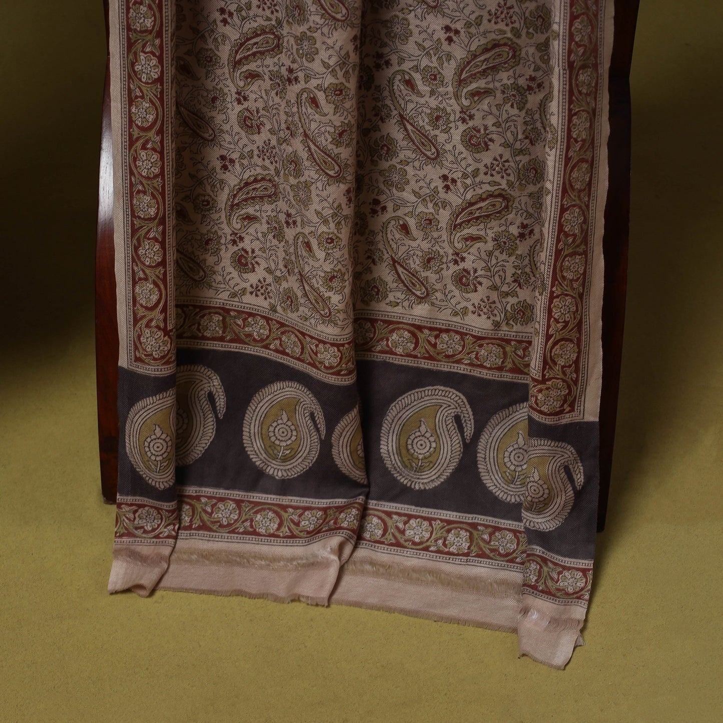 Merino wool pedana kalamkari 3pc unstitched dress material