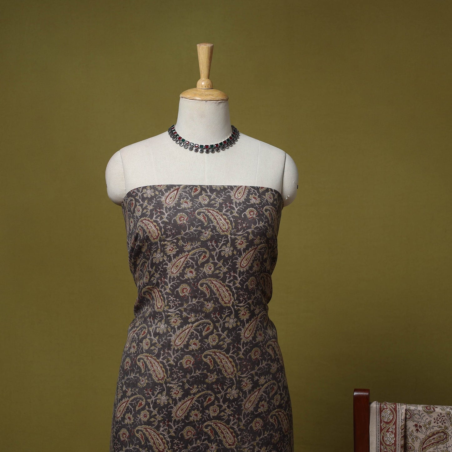 Merino wool pedana kalamkari 3pc unstitched dress material