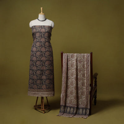 Merino wool pedana kalamkari 3pc unstitched dress material