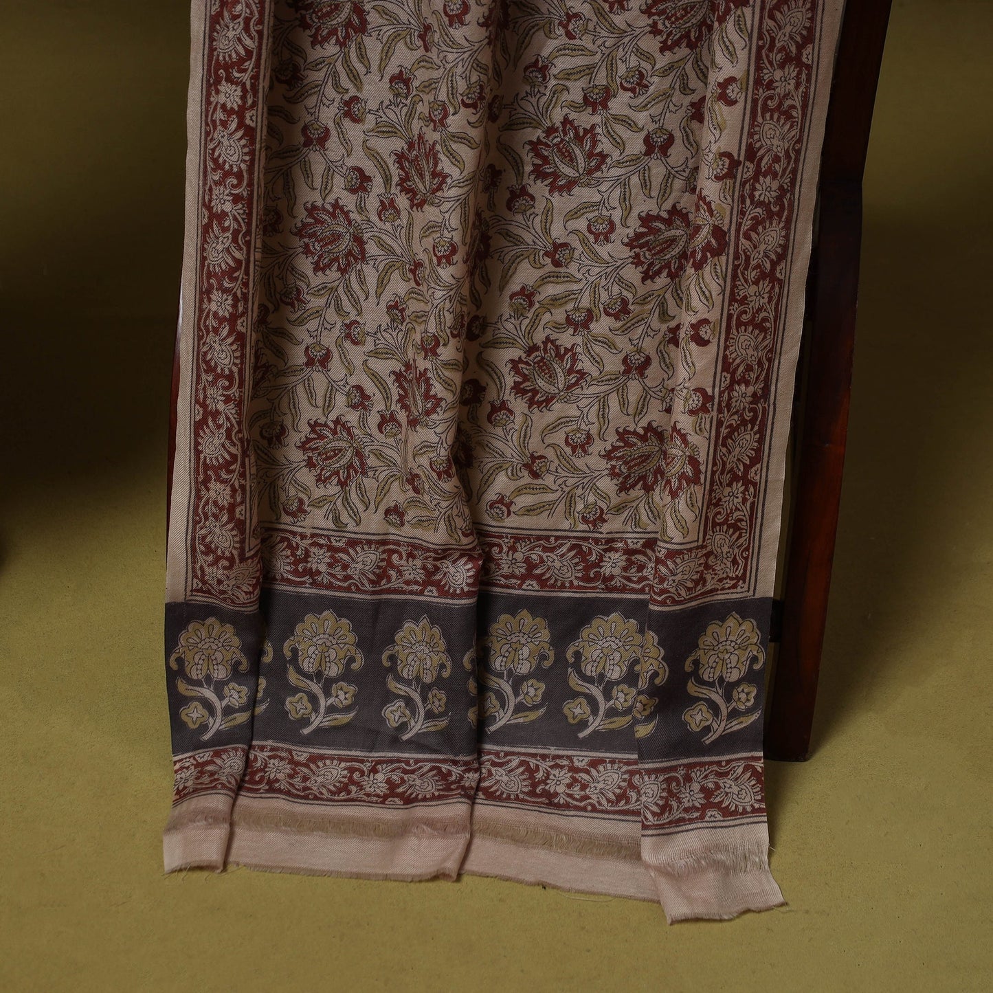 Merino wool pedana kalamkari 3pc unstitched dress material