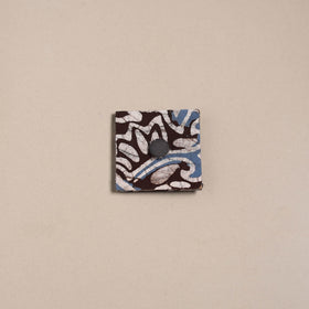 Brown - mirror work handmade fabart jute magnet 08