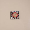Mirror work handmade fabart jute magnet 27 - handcrafted
