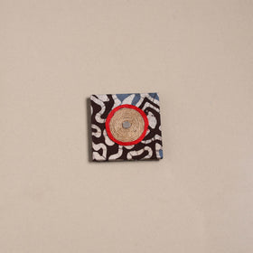 Mirror work handmade fabart jute magnet 27 - handcrafted