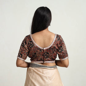 Brown - modal silk stitched blouse 09 - handcrafted