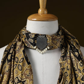 Modal silk pendant necklace scarf 52 - handcrafted