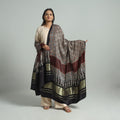 Brown - modal silk dupatta 95 - handcrafted