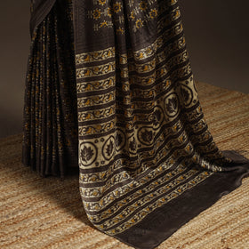 Modal silk hand bagru saree 21 - handcrafted