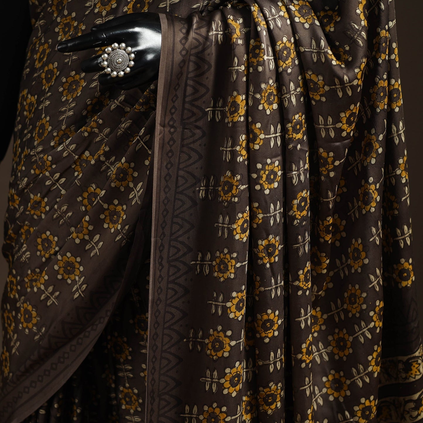 Modal silk hand bagru saree 21 - handcrafted