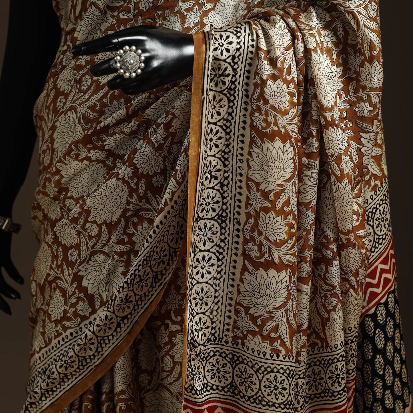Modal silk hand bagru saree 24 - handcrafted