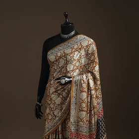 Modal silk hand bagru saree 24 - handcrafted