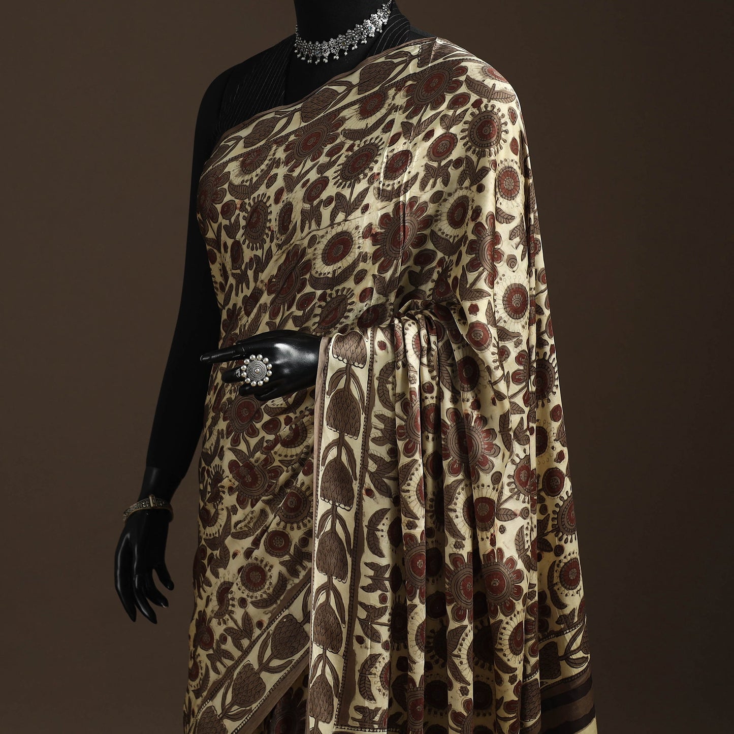 Modal silk hand bagru saree 26 - handcrafted