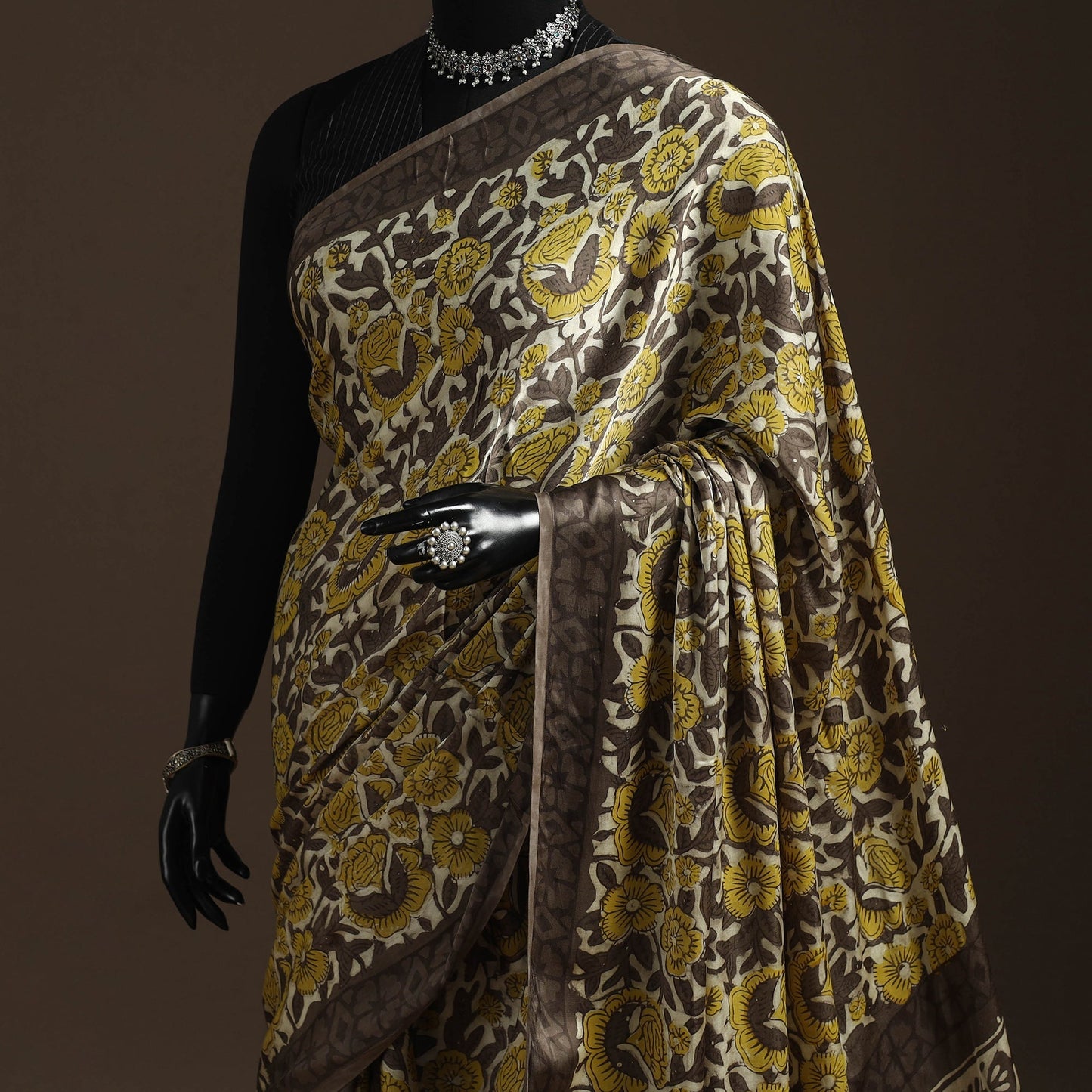 Modal silk hand bagru saree 27 - handcrafted