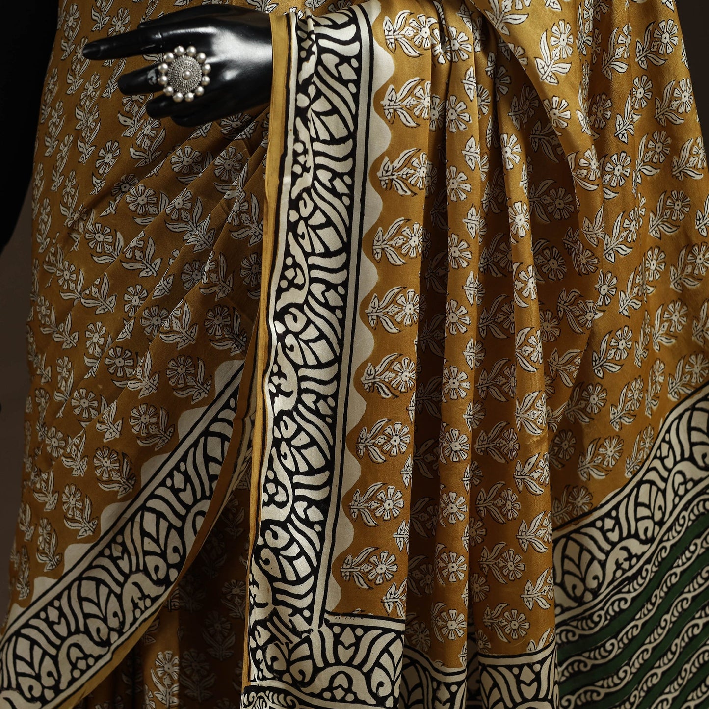 Modal silk hand bagru saree 28 - handcrafted