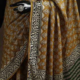 Modal silk hand bagru saree 28 - handcrafted