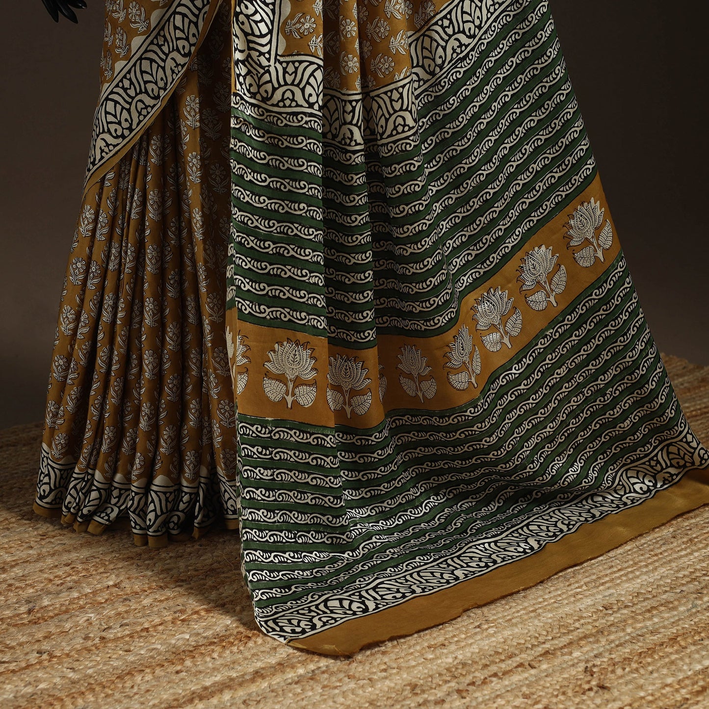 Modal silk hand bagru saree 28 - handcrafted