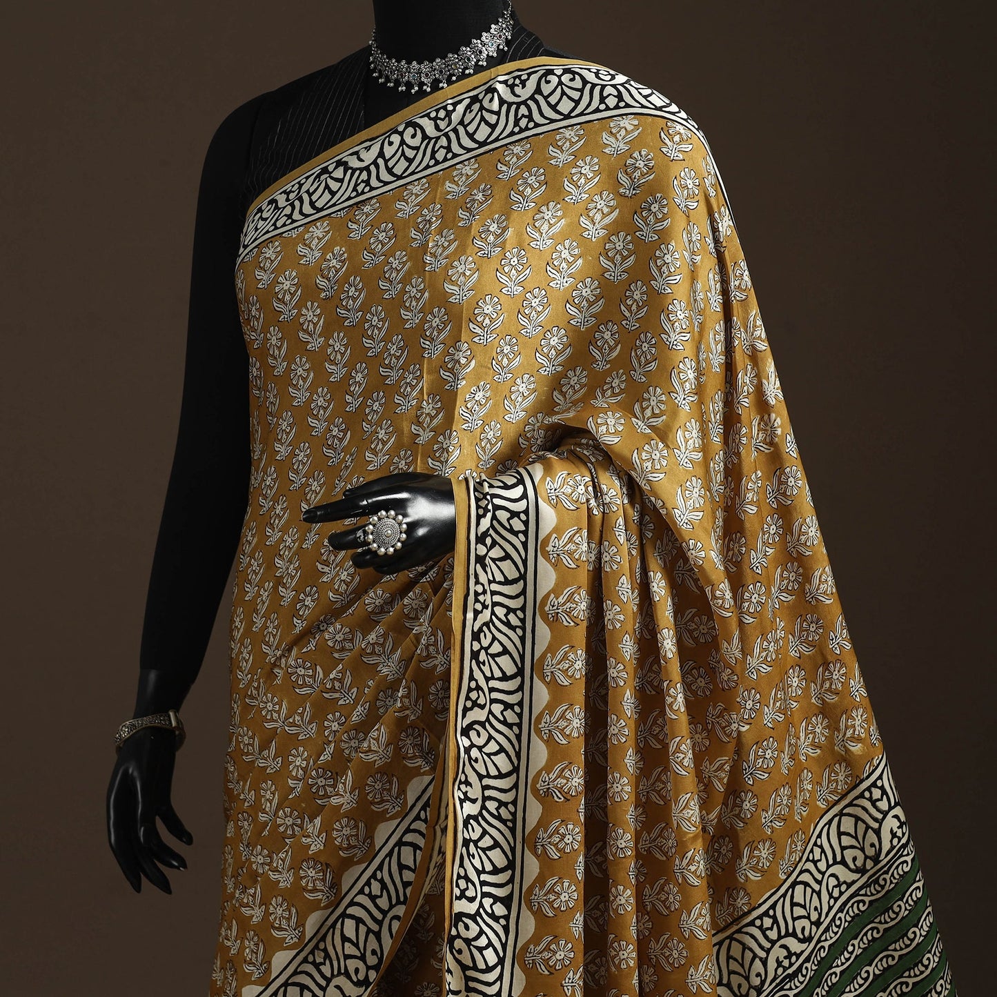 Modal silk hand bagru saree 28 - handcrafted