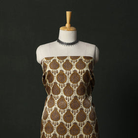 Modal silk hand block bagru print 2pc unstitched dress