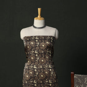 Modal silk hand block bagru print 3pc unstitched dress