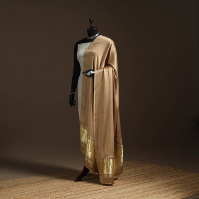 Modal silk natural dyed plain dupatta with lagdi patta 12