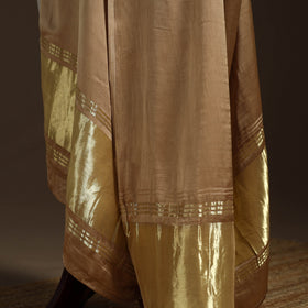 Modal silk natural dyed plain dupatta with lagdi patta 12