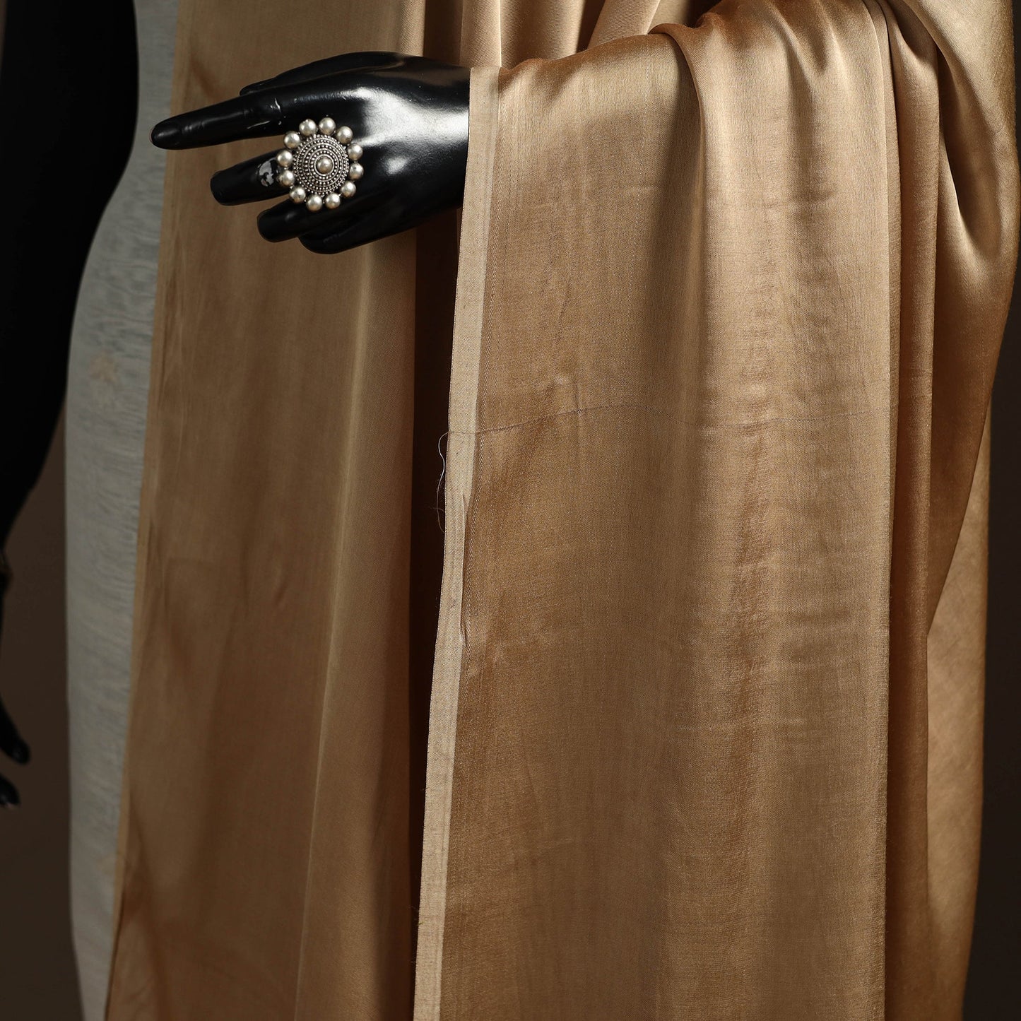 Modal silk natural dyed plain dupatta with lagdi patta 12