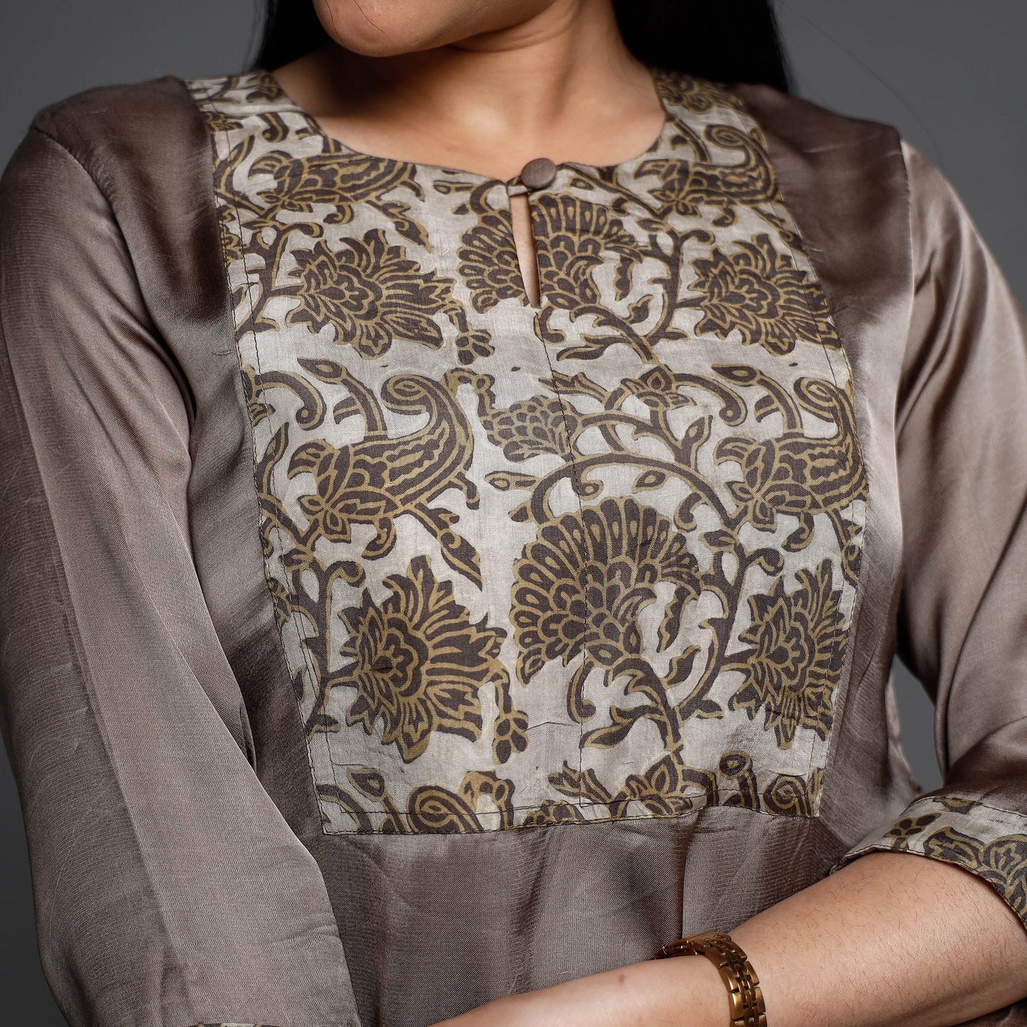 Buy Modal Silk Plain Long Kurta for Women