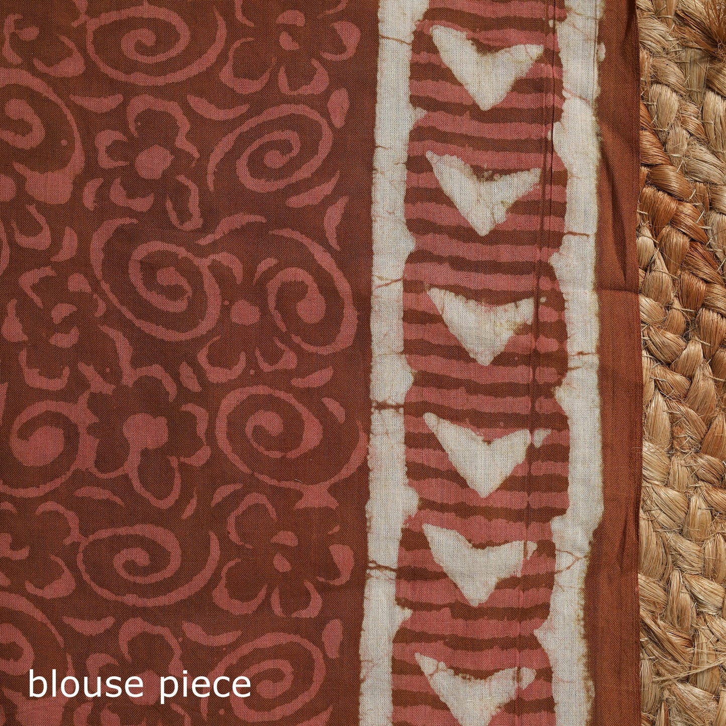 Brown - mul cotton dabu bagru saree 09 - handcrafted