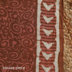 Brown - mul cotton dabu bagru saree 09 - handcrafted