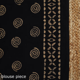 Brown - mul cotton hand batik saree 08 - handcrafted