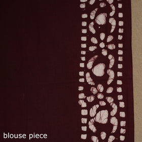 Brown - mul cotton hand batik saree 23 - handcrafted