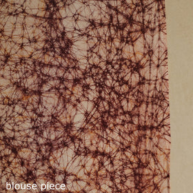 Brown - mul cotton hand batik saree 52 - handcrafted