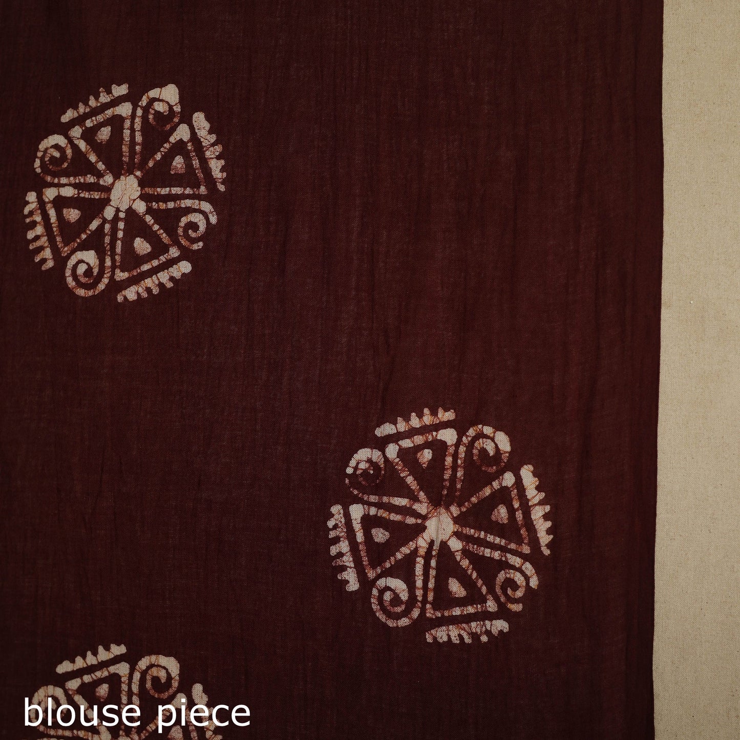 Brown - mul cotton hand batik saree 53 - handcrafted