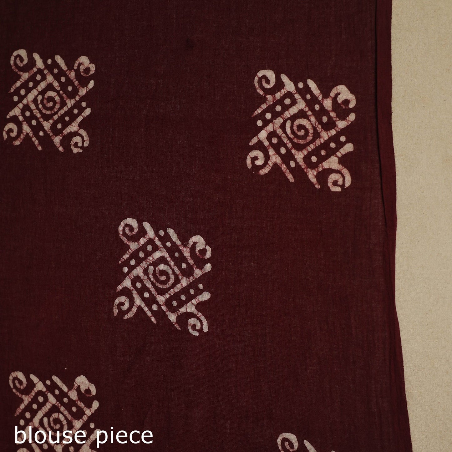 Brown - mul cotton hand batik saree 65 - handcrafted