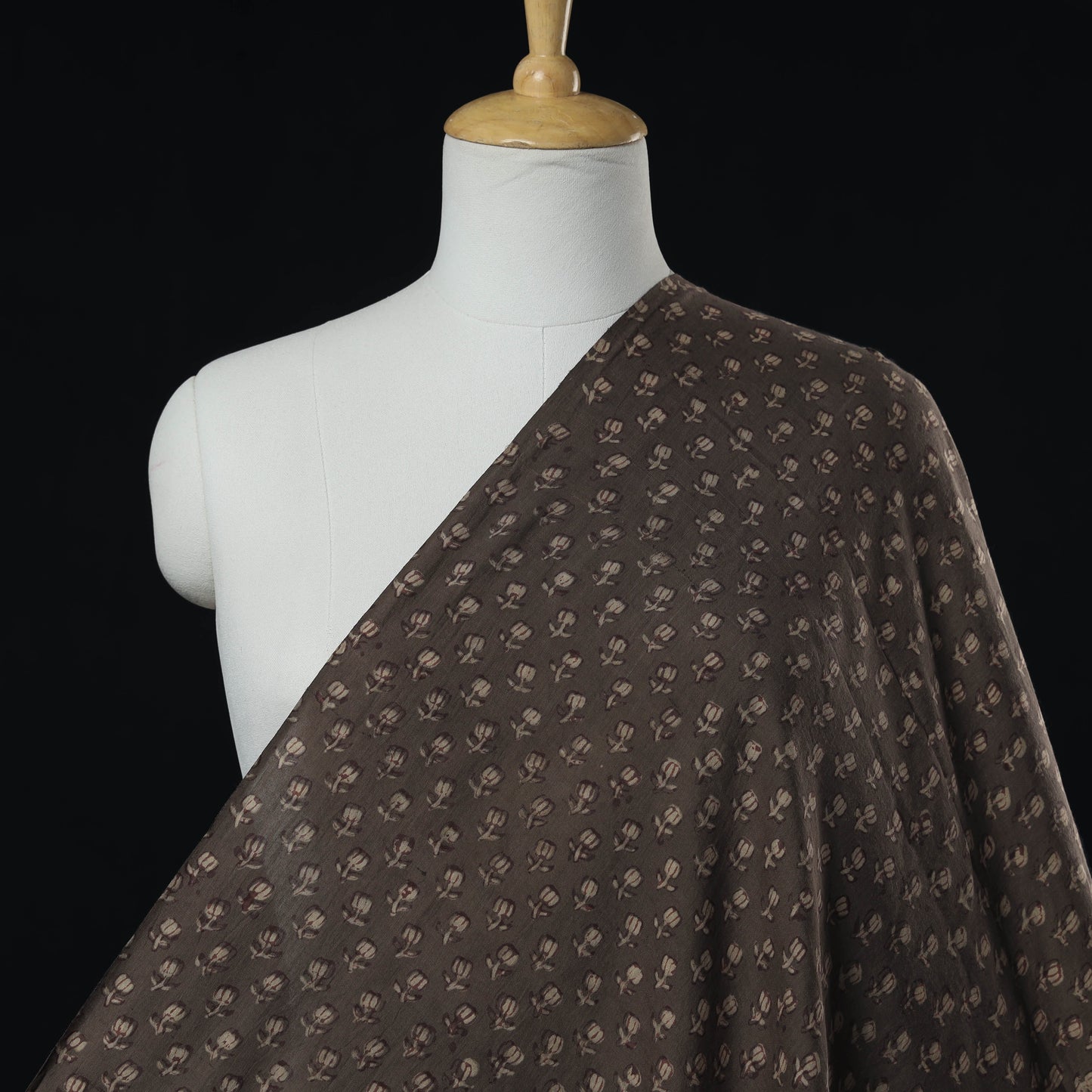 Buy Mulberry Silk Cotton Akola Hand Block Printed Handloom Fabric Online at iTokri.com