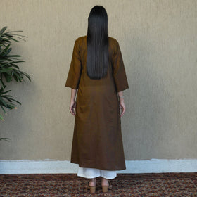  Mulmalai Cotton Plain Dyed A-Line Kurta 