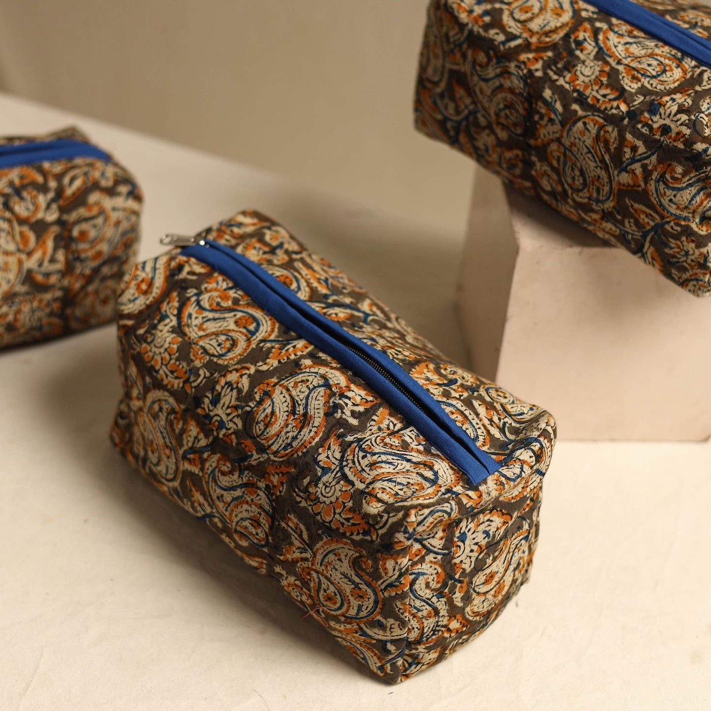  Brown Multipurpose Handmade Toiletry Bags (Set of 3)