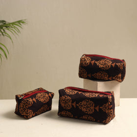 Brown Multipurpose Handmade Toiletry Bags (Set of 3)