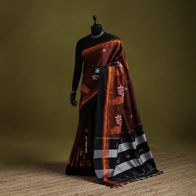Nath work silk cotton khun saree 13 - handcrafted