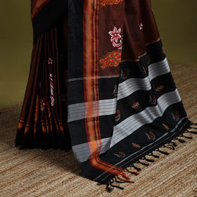 Nath work silk cotton khun saree 13 - handcrafted