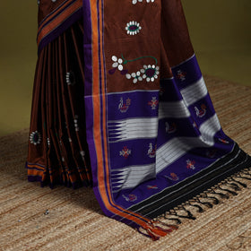 Nath work silk cotton khun saree 14 - handcrafted