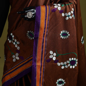 Nath work silk cotton khun saree 14 - handcrafted