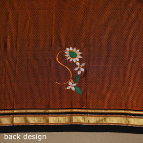 Brown - nathani work mercerised cotton khun blouse piece 08
