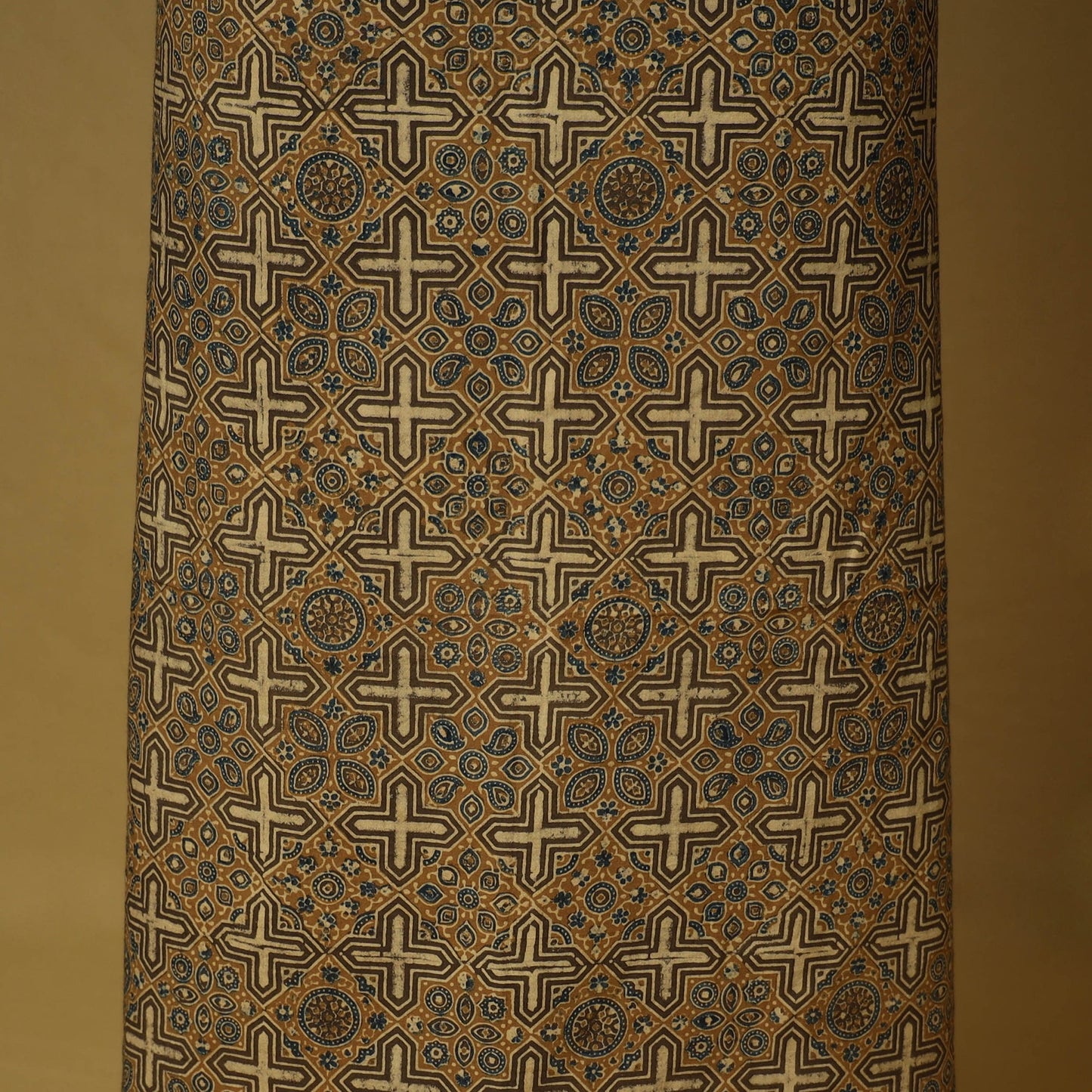 Brown - natural dyed 3pc unstitched dress material 01