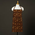 Brown - bagru cotton apron with pocket 22 - handcrafted